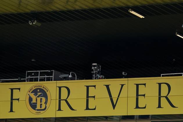 Bern, Switzerland, 19th September 2023: Young Boys Forever banner during the UEFA Champions League football match between Young Boys and RB Leipzig at Wankdorf Stadium in Bern, Switzerland. (Daniela Porcelli SPP) Copyright: xDanielaxPorcellix xSPPx spp-en-DaPoSp-20230919-DP209352