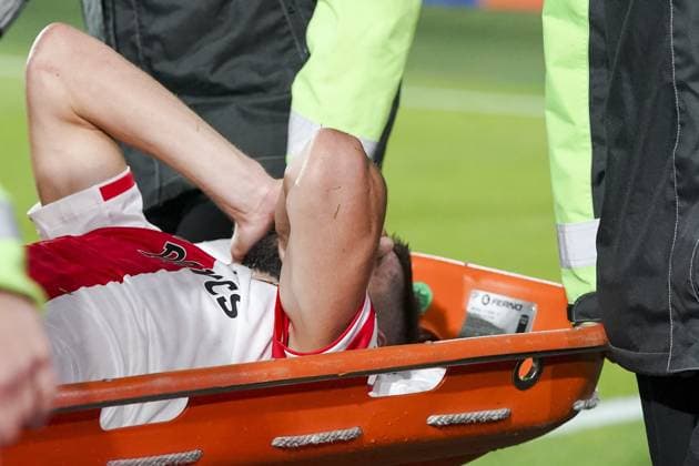 ROTTERDAM, 19Ã09-2023, Stadium Feijenoord De Kuip , Champions League , season 2023 2024, Feyenoord - Celtic , Feyenoord player Luka Ivanusec with an injury Feyenoord - Celtic  x22412944x Copyright: