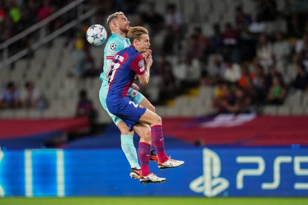 ESP: FC Barcelona, Barca Royal Antwerp FC. UEFA Champions League match, Group H, date 1 Frenkie de Jong of FC Barcelona and Vincent Janssen of Royal Antwerp FC during the UEFA Champions League match, Group H, between FC Barcelona and Royal Antwerp FC played at Lluis Companys Stadium on September 19, 2023 in Barcelona, Spain. kpng Copyright: xBaguxBlancox xPRESSINPHOTOx PS_230919_544
