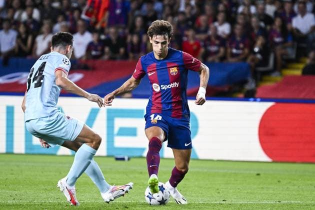 Barcelona s Joao Felix pictured in action during a soccer game between Spanish FC Barcelona, Barca and Belgian Royal Antwerp FC, on Tuesday 19 September 2023 in Barcelona, Spain, on day 1 of the Champions League group stage, in group H. TOM GOYVAERTS TomxGoyvaerts  x74472612x