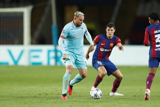 Vincent Janssen (Antwerp), SEPTEMBER 19, 2023 - Football Soccer : UEFA Champions League Group stage Group H match between FC Barcelona, Barca 5-0 Royal Antwerp FC at the Estadi Olimpic Lluis Companys in Barcelona, Spain. Noxthirdxpartyxsales  (229813148)