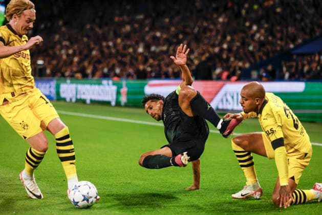 Paris Saint-Germain v Borussia Dortmund: Group F - UEFA Champions League 2023 24 Sebastien Muylaert MAXPPP - Paris 19 09 2023 Marquinhos of Paris Saint Germain during the UEFA Champions League match between Paris Saint-Germain and Borussia Dortmund at Parc des Princes in Paris, France. 19.09.2023 Paris France  Copyright: xMAXPPPxSébastienxMuylaertx LTG202309202613 LTG202309202613