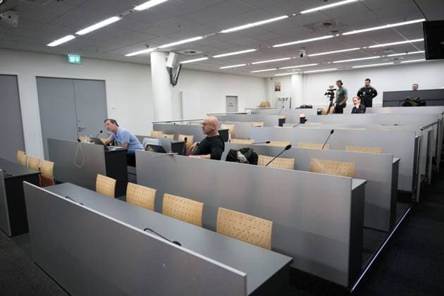 230920 Lots of empty seats at the Häcken press meeting ahead of the UEFA Europa League match against Bayer 04 Leverkusen on September 20, 2023 in Leverkusen. Photo: Daniel Stiller BILDBYRAN kod DS DS0333 fotboll football soccer fotball uefa europa league träning practice training häcken bbeng Copyright: DANIELxSTILLER BB230920DS018