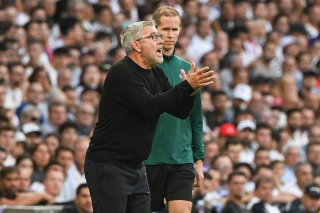 Fussball, Herren, Saison 2023 2024, Champions League (Gruppe C, 1. Spieltag), Real Madrid - 1. FC Union Berlin, v. l. Trainer Urs Fischer (1. FC Union Berlin) gestikuliert, gestures, 20.09. 2023, Copyright: xMatthiasxKochx