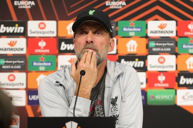 SOCCER - UEFA EL, LASK vs Liverpool LINZ,AUSTRIA,20.SEP.23 - SOCCER - UEFA Europa League, group stage, Linzer ASK vs Liverpool FC, preview, press conference, PK, Pressekonferenz Liverpool. Image shows head coach Juergen Klopp (Liverpool).  GEPAxpictures xManuelxBinder