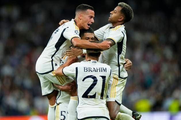 ESP: Real Madrid v Union Berlin. UEFA Champions League match, Group C, date 1 Jude Bellingham of Real Madrid CF celebrates after scoring the victory™s goal during the UEFA Champions League match, Group C, between Real Madrid and Union Berlin played at Santiago Bernabeu Stadium on September 20, 2023 in Madrid, Spain. kpng Copyright: xCesarxCebollax xPRESSINPHOTOx PS_230920_1192