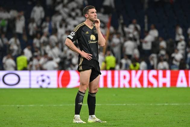 Sport Bilder des Tages Fussball, Herren, Saison 2023 2024, Champions League (Gruppe C, 1. Spieltag), Real Madrid - 1. FC Union Berlin, v. l. Robin Gosens (1. FC Union Berlin) enttaeuscht nach der Niederlage, disappointed after defeat, 20.09. 2023, Copyright: xMatthiasxKochx