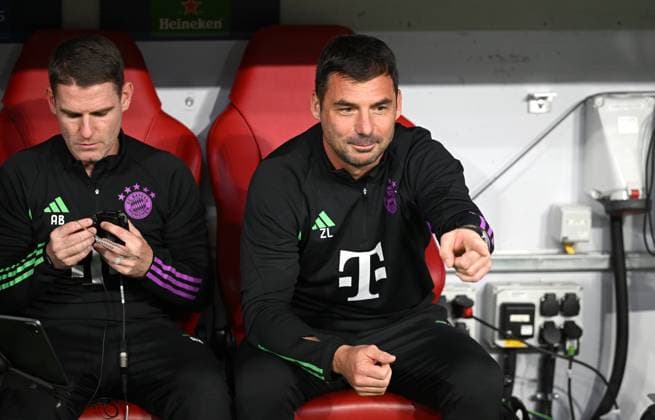 FUSSBALL CHAMPIONS LEAGUE SAISON 2023 2024 Vorrunde Gruppe A 1. Spieltag FC Bayern Muenchen - Manchester United, ManU FC 20.09.2023 Co Trainer Zsolt Loew (re, FC Bayern Muenchen)