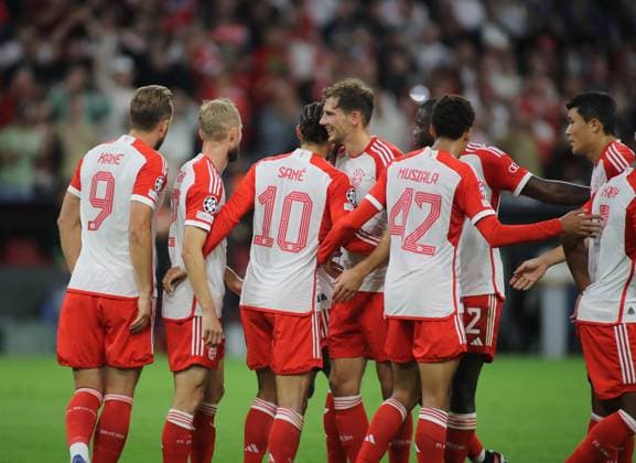 München, Deutschland 20. September 2023: Fussball, Herren, Champions League, 1.Spieltag, Saison 2023 2024, FC Bayern München - Manchester United, ManU Allianz Arena 1:0 durch Leroy Sane (FC Bayern München), Tor, Jubel
