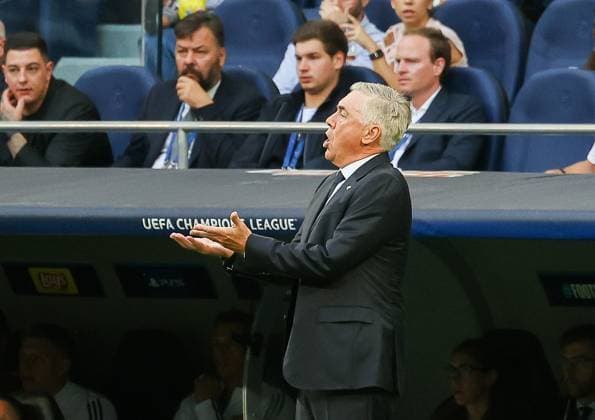 Carlo Ancelotti, Trainer Madrid, Real Madrid vs.Union Berlin, Fussball, Champions League, Gruppenphase, 1. Runde, 20.09.2923, Real Madrid vs.Union Berlin, Fussball, Champions League, Gruppenphase, 1. Runde, 20.09.2923, Madrid Copyright: xEibner-Pressefoto JoergxNiebergax EP_JNL