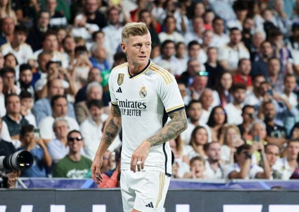 Toni Kroos (Madrid 8), Real Madrid vs.Union Berlin, Fussball, Champions League, Gruppenphase, 1. Runde, 20.09.2923, Real Madrid vs.Union Berlin, Fussball, Champions League, Gruppenphase, 1. Runde, 20.09.2923, Madrid Copyright: xEibner-Pressefoto JoergxNiebergax EP_JNL