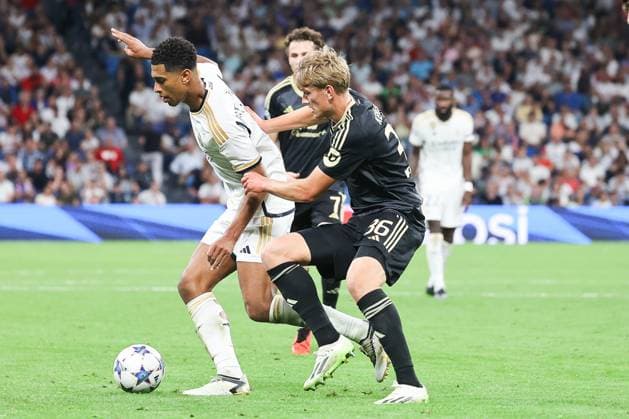 Jude Bellingham (Madrid 5), Aljoscha Kemlein (Berlin 36), Real Madrid vs.Union Berlin, Fussball, Champions League, Gruppenphase, 1. Runde, 20.09.2923, Real Madrid vs.Union Berlin, Fussball, Champions League, Gruppenphase, 1. Runde, 20.09.2923, Madrid Copyright: xEibner-Pressefoto JoergxNiebergax EP_JNL