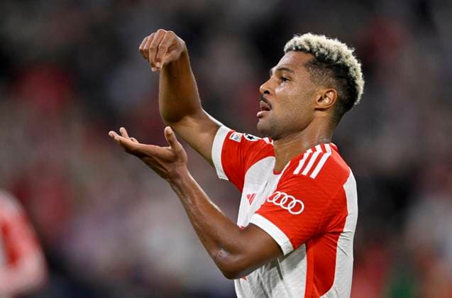 TOR zum 2:0 Serge Gnabry FC Bayern Muenchen FCB (07) Torjubel Tasse FC Bayern Muenchen FCB vs Manchester United, ManU ManUnited ManU Gruppenphase 20.09.2023 DFL REGULATIONS PROHIBIT ANY USE OF PHOTOGRAPHS AS IMAGE SEQUENCES AND OR QUASI-VIDEO FC Bayern Muenchen FCB vs Manchester United