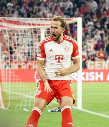 20.09.23 FC Bayern München - Manchester United, ManU Deutschland, München 20.09.2023, Fussball, Champions League, FC Bayern München - Manchester United: Harry Kane (FC Bayern München); Jubel Tor Elfmeter 3:1 Kane.