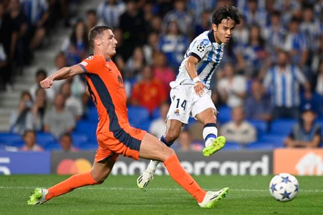 ESP: Real Sociedad v Inter Milan. UEFA Champions League match, Group D, date 1 Takefusa Kubo of Real Sociedadduring the UEFA Champions League match, Group D, between Real Sociedad and Inter Milan played at Reale Arena Stadium on September 20, 2023 in San Sebastian Spain. kpng Copyright: xCesarxOrtizx xPRESSINPHOTOx PS_230920_1285