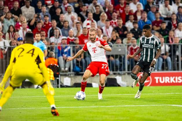 27 Laimer FCB, Champions League, FC Bayern Muenchen vs. Manchester United, ManU Allianz Arena, Muenchen. 20.09.2023 Â