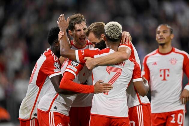 TOR zum 2:0 Serge Gnabry FC Bayern Muenchen FCB (07) Torjubel mit Harry Kane FC Bayern Muenchen FCB (09) Leon Goretzka FC Bayern Muenchen FCB (08) Leroy Sane FC Bayern Muenchen FCB (10) Alphonso Davies Bayern FC Muenchen FCB (19) FC Bayern Muenchen FCB vs Manchester United, ManU ManUnited ManU Gruppenphase 20.09.2023 DFL REGULATIONS PROHIBIT ANY USE OF PHOTOGRAPHS AS IMAGE SEQUENCES AND OR QUASI-VIDEO FC Bayern Muenchen FCB vs Manchester United