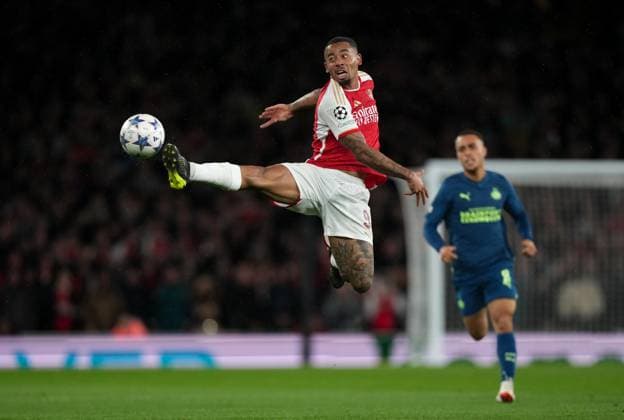Gabriel Jesus of Arsenal during the UEFA Champions League match between Arsenal and PSV Eindhoven at the Emirates Stadium, London, England on 20 September 2023. Copyright: xAndyxRowlandx PMI-5782-0004