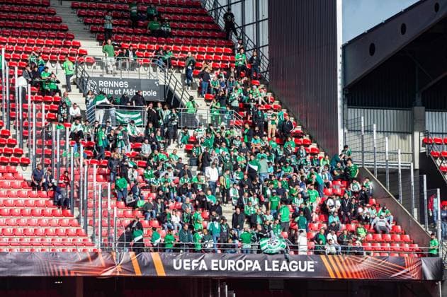 Supporters du Maccabi Haifa - Ambiance FOOTBALL : Stade Rennais x Maccabi Haifa - Ligue Europa - JournÃ e 1 - 21 09 2022 BaptisteAutissier Panoramic 