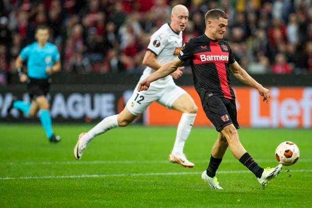 UEFA Europa League, Bayer Leverkusen - BK Haecken, 21.09.2023 Florian WIRTZ (Bayer 04 Leverkusen, 10) erzielt das Tor zum 1:0, UEFA Europa League, Bayer 04 Leverkusen - BK Haecken, 1. Gruppenspiel, am 21.09.2023, BayArena, Leverkusen DFL regulations prohibit any use of photographs as image sequences and or quasi-video Copyright: xBEAUTIFULxSPORTS Meuselx