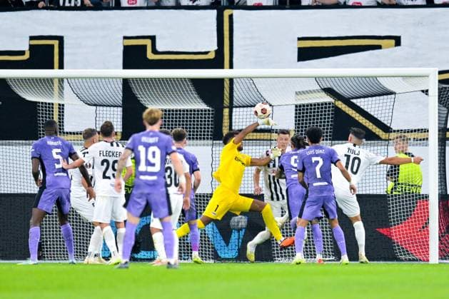 SOCCER - UEFA EL, LASK vs Liverpool LINZ,AUSTRIA,21.SEP.23 - SOCCER - UEFA Europa League, group stage, Linzer ASK vs Liverpool FC. Image shows Tobias Okiki Lawal (LASK).  GEPAxpictures xChristianxMoser