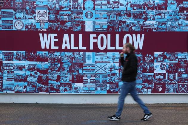 West Ham United v FK TSC Backa Topola 21 September 2023, London - Europa League Football - West Ham United v FK TSC Backa Topola - a supporter outside the London Stadium - Photo: Jacques Feeney Offside. London UK Copyright: xJacquesxFeeneyxOffside