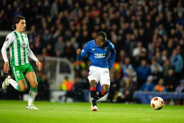 EDITORIAL USE ONLY No use with unauthorised audio, video, data, fixture lists, club league logos or live services. Online in-match use limited to 120 images, no video emulation. No use in betting, games or single club league player publications. Rangers v Real Betis, UEFA Europa League, Group C, Football, Ibrox Stadium, Glasgow, UK - 21 Sep 2023 EDITORIAL USE ONLY No use with unauthorised audio, video, data, fixture lists, club league logos or live services. Online in-match use limited to 120 images, no video emulation. No use in betting, games or single club league player publications. Copyright: xStuartxWallace Shutterstockx 14107012z
