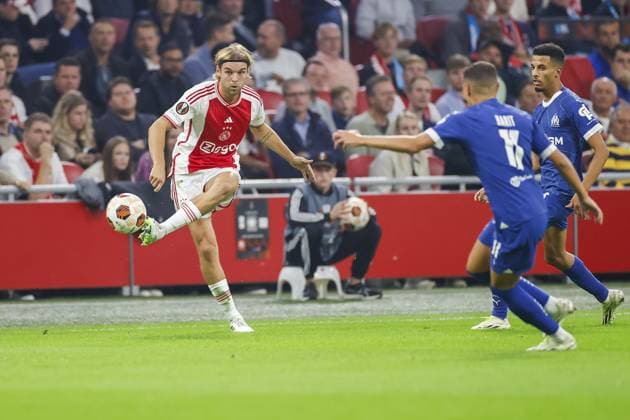 AMSTERDAM, 21-09-2023 JohanCruyff Arena, Europa League Football season 2023 2024 Match between Ajax and Olympique Marseille. Ajax player Borna Sosa Ajax - Olympique Marseille  x22440618x Copyright:
