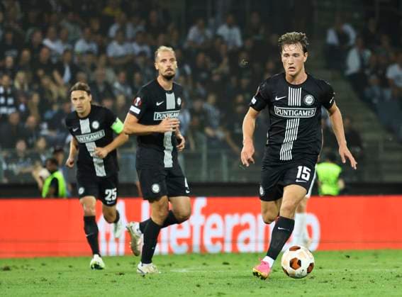 SOCCER - UEFA EL, Sturm vs Sporting GRAZ,AUSTRIA,21.SEP.23 - SOCCER - UEFA Europa League, group stage, SK Sturm Graz vs Sporting CP. Image shows William Boeving (Sturm).  GEPAxpictures xWolfgangxGrebien