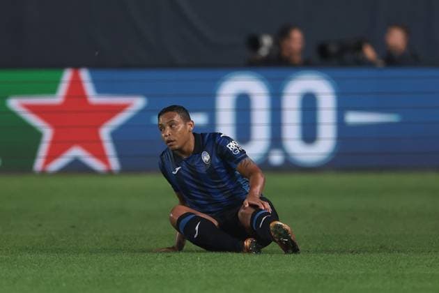 Bergamo, Italy, 21st September 2023. Luis Muriel of Atalanta reacts during the UEFA Champions League match at Stadio Di Bergamo, Bergamo. Picture credit should read: Jonathan Moscrop Sportimage EDITORIAL USE ONLY. No use with unauthorised audio, video, data, fixture lists, club league logos or live services. Online in-match use limited to 120 images, no video emulation. No use in betting, games or single club league player publications. SPI-2574-0019