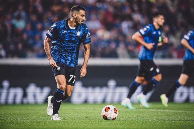 BERGAMO 21.09.2023 MECZ 1. KOLEJKA GRUPA D LIGA EUROPY SEZON 2023 24: ATALANTA BC - RAKOW CZESTOCHOWA --- UEFA EUROPA LEAGUE GROUP D MATCH: DAVIDE ZAPPACOSTA FOT. JAKUB ZIEMIANIN 400mm.pl NEWSPIX.PL --- Newspix.pl POLAND OUT!  20230921_IMG_7246