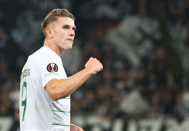SOCCER - UEFA EL, Sturm vs Sporting GRAZ,AUSTRIA,21.SEP.23 - SOCCER - UEFA Europa League, group stage, SK Sturm Graz vs Sporting CP. Image shows Viktor Gyoekeres (Sporting Lissabon).  GEPAxpictures xWolfgangxGrebien