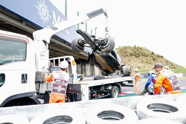 Damaged car of 10 Pierre Gasly (FRA, BWT Alpine F1 Team), F1 Grand Prix of Japan at Suzuka International Racing Course on September 22, 2023 in Suzuka, Japan. (Photo by HOCH ZWEI) Suzuka Japan
