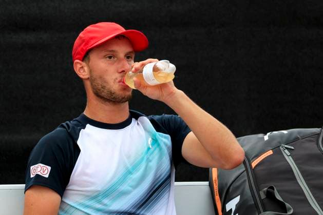 TENNIS - ATP, Tennis Herren Layjet Open BAD WALTERSDORF,AUSTRIA,22.SEP.23 - TENNIS - ATP Challenger Tour, Layjet Open. Image shows Filip Misolic (AUT).  GEPAxpictures xMarioxBuehner-Weinrauch