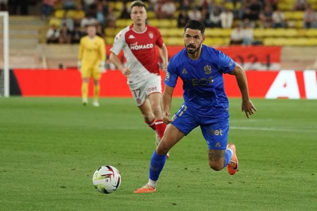 Morgan Sanson (OGC Nice) FOOTBALL : AS Monaco vs OGC Nice - Ligue 1 Uber Eats - Monaco - 22 09 2023 NorbertScanella Panoramic 