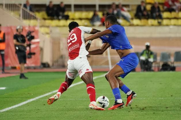 Folarin Balogun (AS Monaco) - Jean Clair Todibo (OGC Nice) FOOTBALL : AS Monaco vs OGC Nice - Ligue 1 Uber Eats - Monaco - 22 09 2023 NorbertScanella Panoramic 