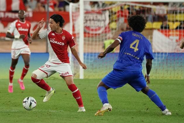 Takumi Minamino (AS Monaco) FOOTBALL : AS Monaco vs OGC Nice - Ligue 1 Uber Eats - Monaco - 22 09 2023 NorbertScanella Panoramic 