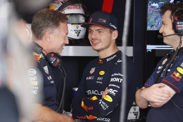 Christian Horner (GBR, Oracle Red Bull Racing), 1 Max Verstappen (NLD, Oracle Red Bull Racing), F1 Grand Prix of Japan at Suzuka International Racing Course on September 23, 2023 in Suzuka, Japan. (Photo by HOCH ZWEI) Suzuka Japan