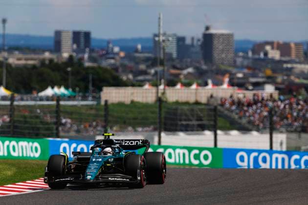 23rd September 2023; Suzuka Circuit, Suzuka, Japan; 2023 Formula 1 Lenovo Japanese Grand Prix; Qualifying Day; Number 14 Aston Martin driver Fernando Alonso during practice 3 at the Japanese Formula 1  ActionPlus12556205 StephenxBlackberry