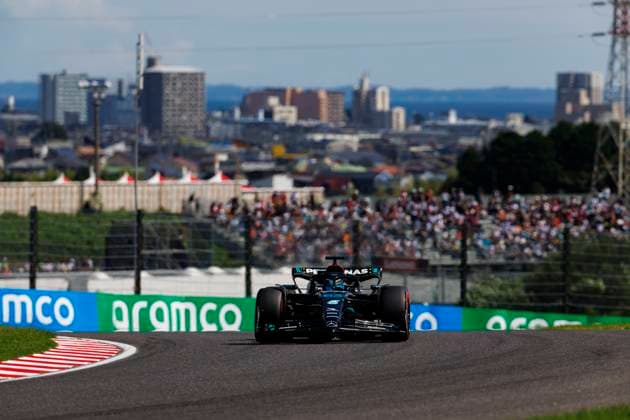 23rd September 2023; Suzuka Circuit, Suzuka, Japan; 2023 Formula 1 Lenovo Japanese Grand Prix; Qualifying Day; Number 63 Mercedes AMG Petronas driver George Russell during practice 3 at the Japanese Formula 1  ActionPlus12556209 StephenxBlackberry