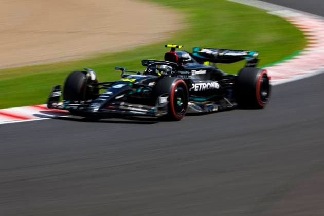 23rd September 2023; Suzuka Circuit, Suzuka, Japan; 2023 Formula 1 Lenovo Japanese Grand Prix; Qualifying Day; Number 44 Mercedes AMG Petronas driver Lewis Hamilton during practice 3 at the Japanese Formula 1  ActionPlus12556228 StephenxBlackberry
