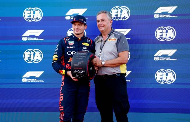 1 Max Verstappen (NLD, Oracle Red Bull Racing), Mario Isola (ITA, Pirelli Motorsport), F1 Grand Prix of Japan at Suzuka International Racing Course on September 23, 2023 in Suzuka, Japan. (Photo by HOCH ZWEI) Suzuka Japan