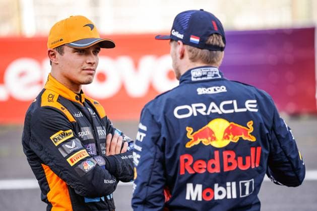 4 Lando Norris (GBR, McLaren F1 Team), 1 Max Verstappen (NLD, Oracle Red Bull Racing), F1 Grand Prix of Japan at Suzuka International Racing Course on September 23, 2023 in Suzuka, Japan. (Photo by HOCH ZWEI) Suzuka Japan