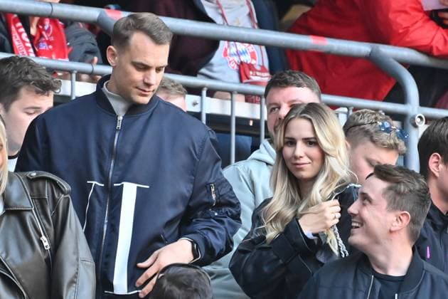 Manuel NEUER (Torwart Bayern Muenchen) mit Freundin Anika BISSEL Fussball 1. Bundesliga Saison 2023 2024, 5.Spieltag, Spieltag05 FC Bayern Muenchen - VFL Bochum 7-0 am 23.09.2023 , A L L I A N Z A R E N A