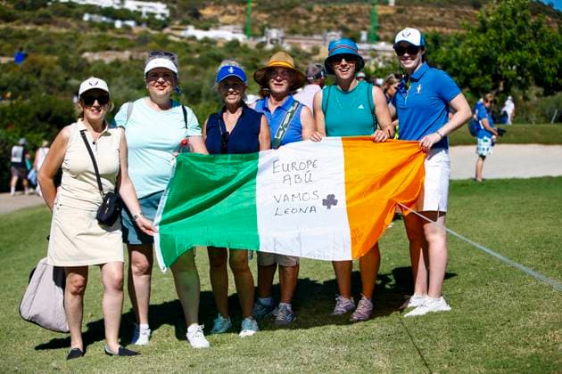 2023 Solheim Cup, Finca Cortesin, Andalucia, Spain 24 9 2023 Fans of Leona Maguire Fans of Leona Maguire 24 9 2023  Copyright: x INPHO MartinxSirasxLimax _MS09772