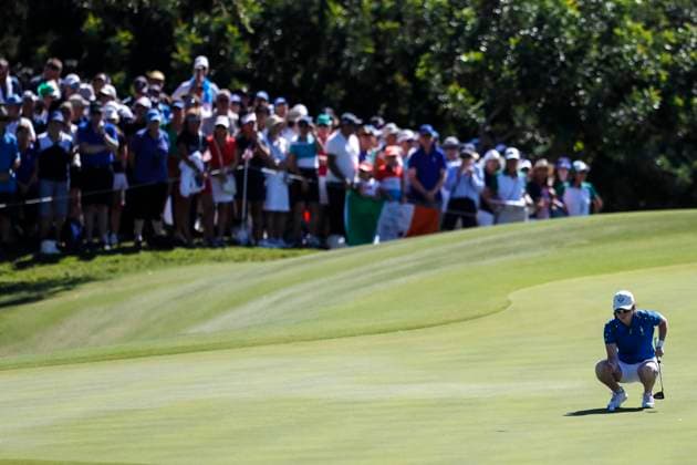 2023 Solheim Cup, Finca Cortesin, Andalucia, Spain 24 9 2023 Leona Maguire lines up a putt Leona Maguire lines up a putt 24 9 2023  Copyright: x INPHO MartinxSirasxLimax _MSL8000