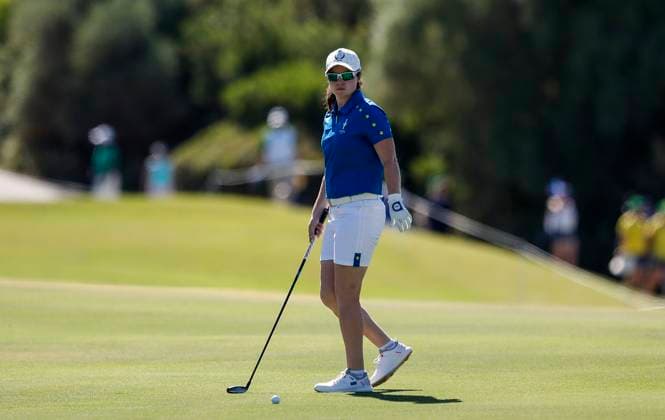 2023 Solheim Cup, Finca Cortesin, Andalucia, Spain 24 9 2023 Leona Maguire lines up a putt Leona Maguire lines up a putt 24 9 2023  Copyright: x INPHO MartinxSirasxLimax _MSL8021