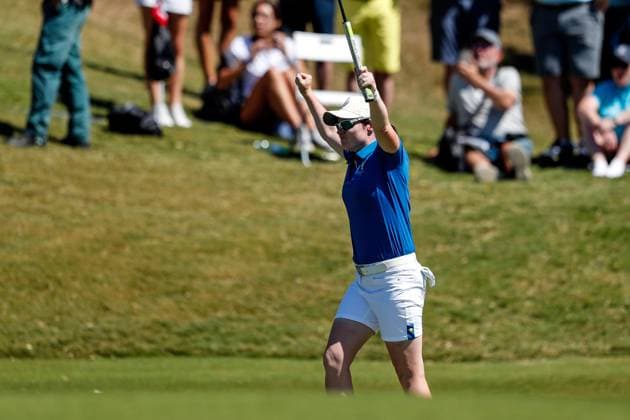 2023 Solheim Cup, Finca Cortesin, Andalucia, Spain 24 9 2023 Leona Maguire Leona Maguire celebrates 24 9 2023  Copyright: x INPHO MartinxSirasxLimax _MSL8354