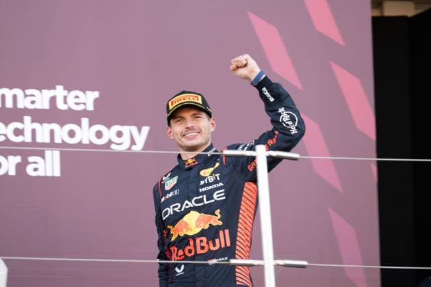 September 24, 2023, Suzuka, Mie Prefecture, Japan: MAX VERSTAPPEN (NED) of Red Bull Racing 1 at the podium to celebrates his 13th podium win and winning Red Bull the 2023 ConstructorsÃ¢â‚¬â ¢ Championship for Red Bull racing this season of the 2023 Formula 1 Japanese Grand Prix Suzuka Japan - ZUMAb177 20230924_aap_b177_091 Copyright: xTaidghxBarronx
