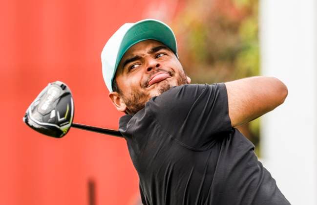 Sebstian Munoz of Colombia hits his tee shot on the second hole during the third round of the 2023 LIV Golf League tournament at Rich Harvest Farms in Sugar Grove, Illinois, on Sunday, September 24, 2023. Tournament play runs from September 22nd through the 24th.  SGI20230924828 TANNENxMAURY